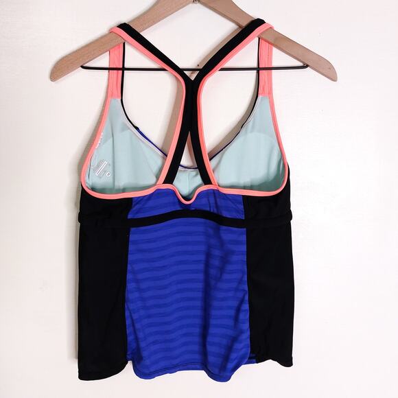 Nike Tankini Swim Top 10 Racerback Striped Athletic Swimsuit Womens Sportswear - Picture 4 of 7